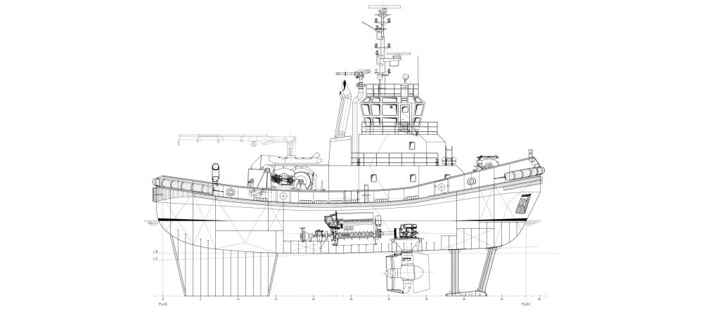 Design of azimuthal escort tug